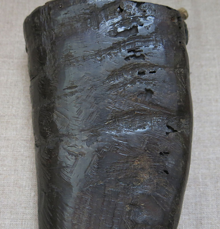 BLACK SEA Hand Carved horn gunpowder holder