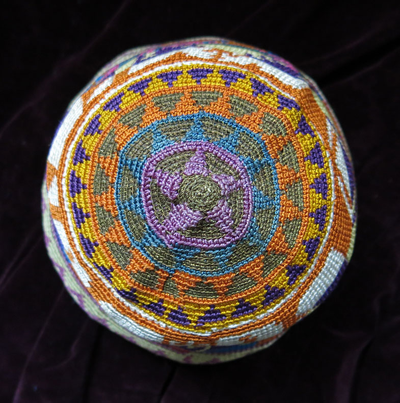 MIDDLE EAST LEBANON tribal hand knitted silk hat