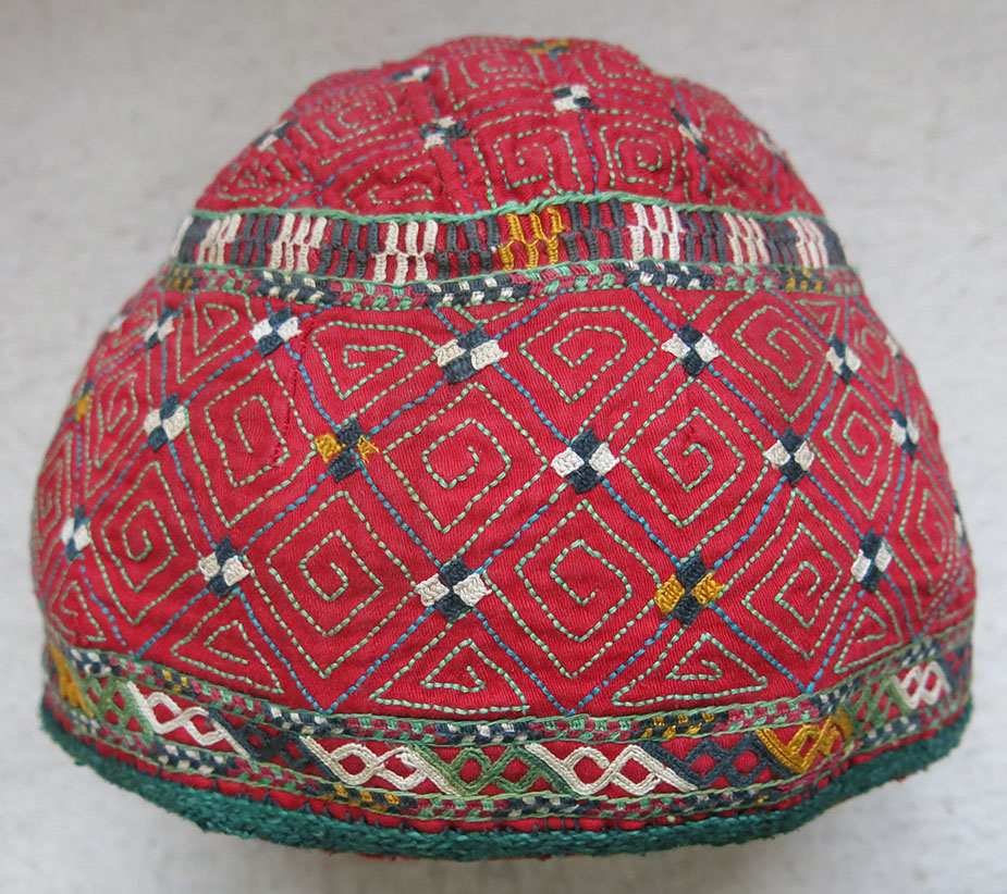 TURKMEN CHODOR Ceremonial silk embroidery HAT