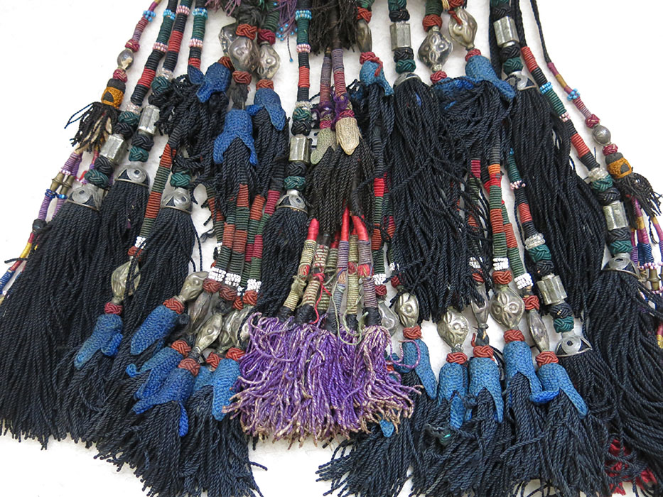 UZBEKISTAN – SURKHANDARYA, tribal silk and glass beaded hair tassels