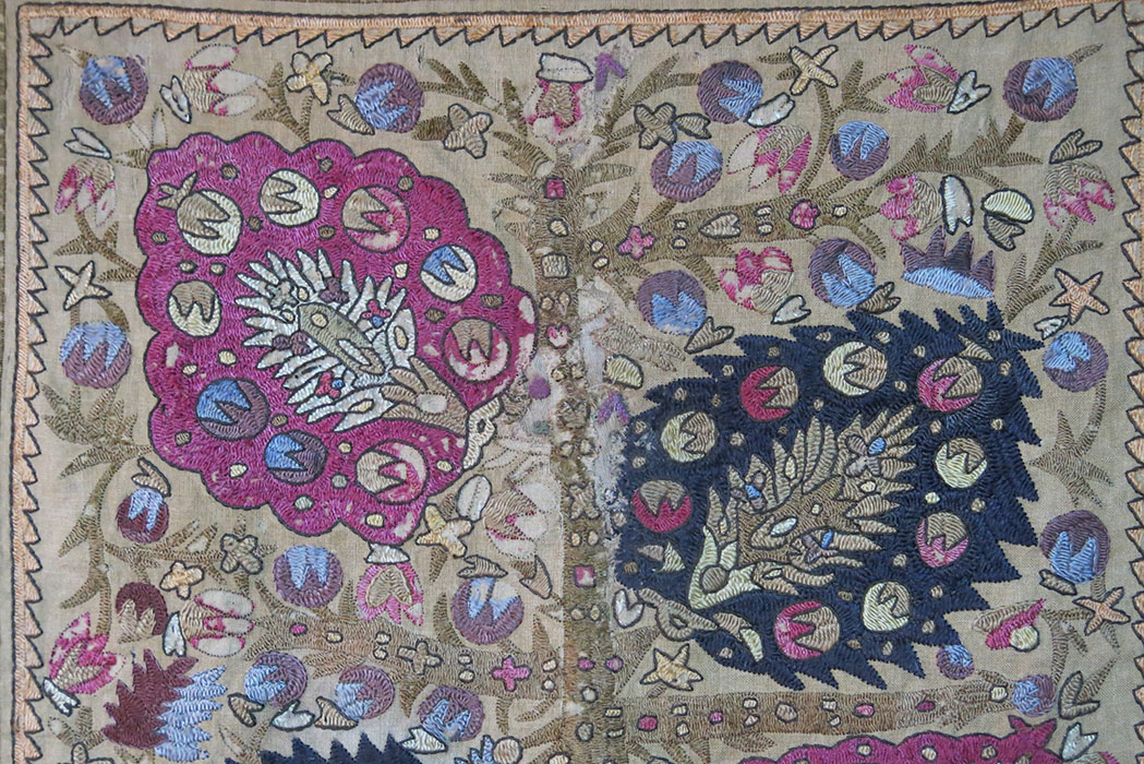 GREECE – Ottoman style silk embroidery Yastik
