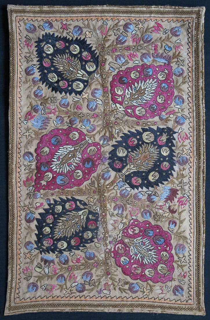 GREECE – Ottoman style silk embroidery Yastik