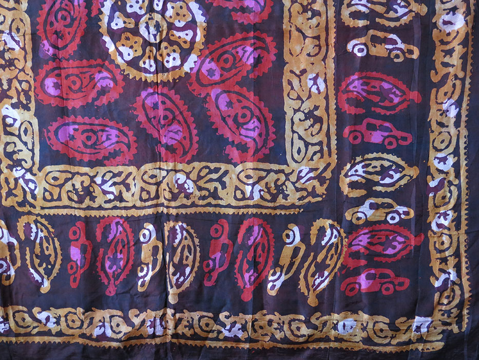 AZERBAIJAN TABRIZ Hand loomed ethnic tie-dye silk scarf