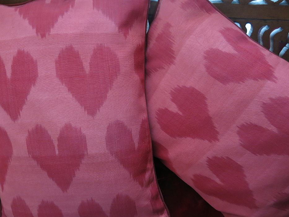 UZBEKISTAN double side Silk Ikat pair of pillow covers