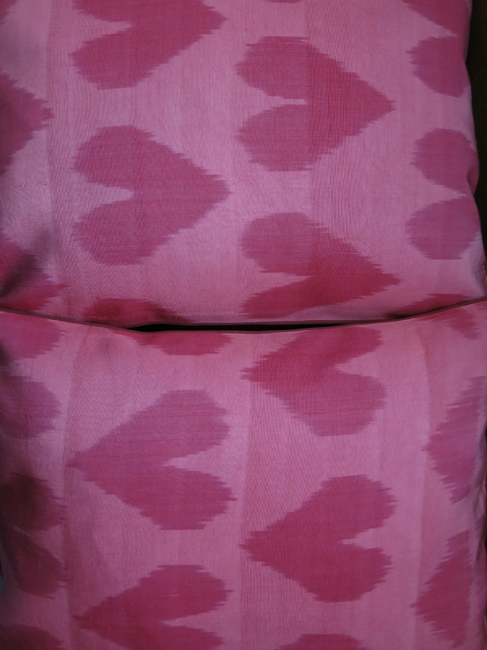 UZBEKISTAN double side Silk Ikat pair of pillow covers