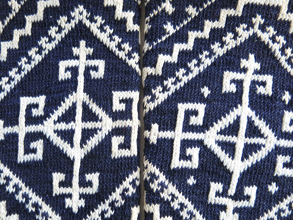 THRACE – KARAKACHANI Tribal hand knitted pair of ankle socks
