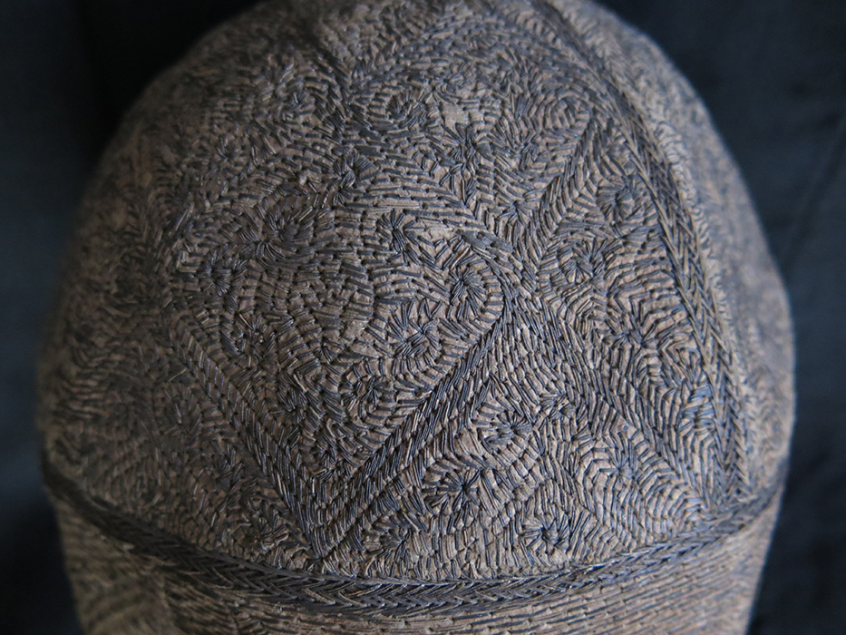 AFGHANISTAN – Tribal metallic embroidered Papier Mache hat