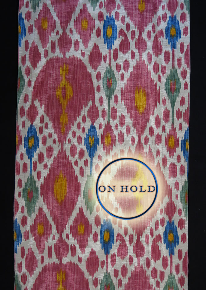 UZBEKISTAN FARGAN VALLEY Silk-Cotton Ikat fragment