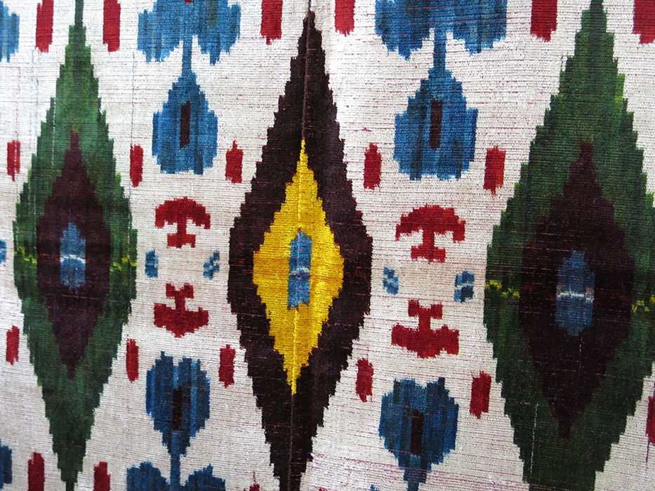 UZBEKISTAN BOKHARA Silk Velvet IKAT panel