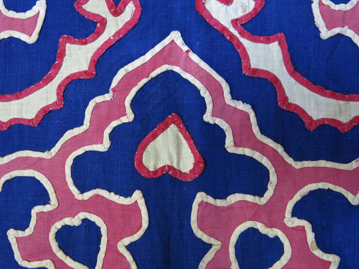 KYRGYZ APPLIQUE natural dyed COTTON wall hanging