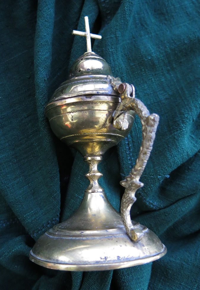 TURKEY CONSTANTINOPLE Christian brass Incense burner