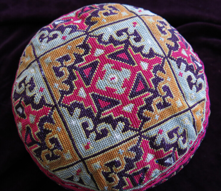 LAKAI silk embroidery hat from QONDOZ AFGHANISTAN