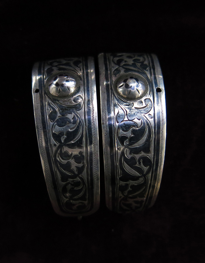 OTTOMAN ISTANBUL silver niello antique earrings