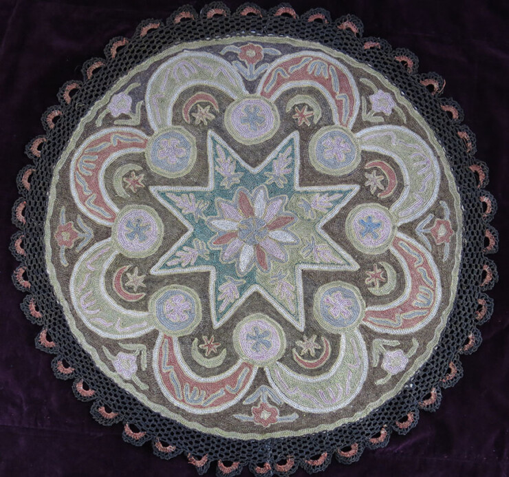 TRACE, Edirne - Adrianople, Ottoman very fine metallic roundel embroidery