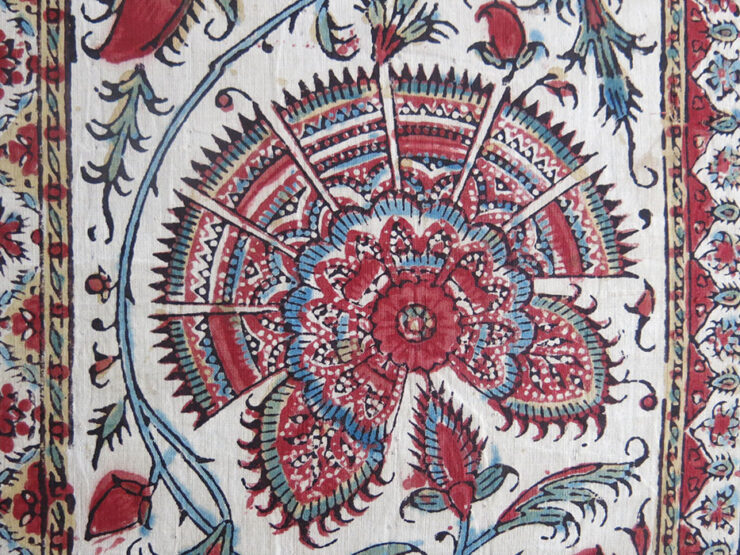 INDIAN HYDERABAD CINTZ painted printed Mughal style fine cotton