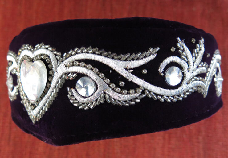 KAZAKHSTAN Metallic embroidered Velvet hat