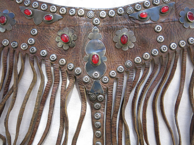 TURKMENISTAN Leather / Silver Horse forehead and eye decoration