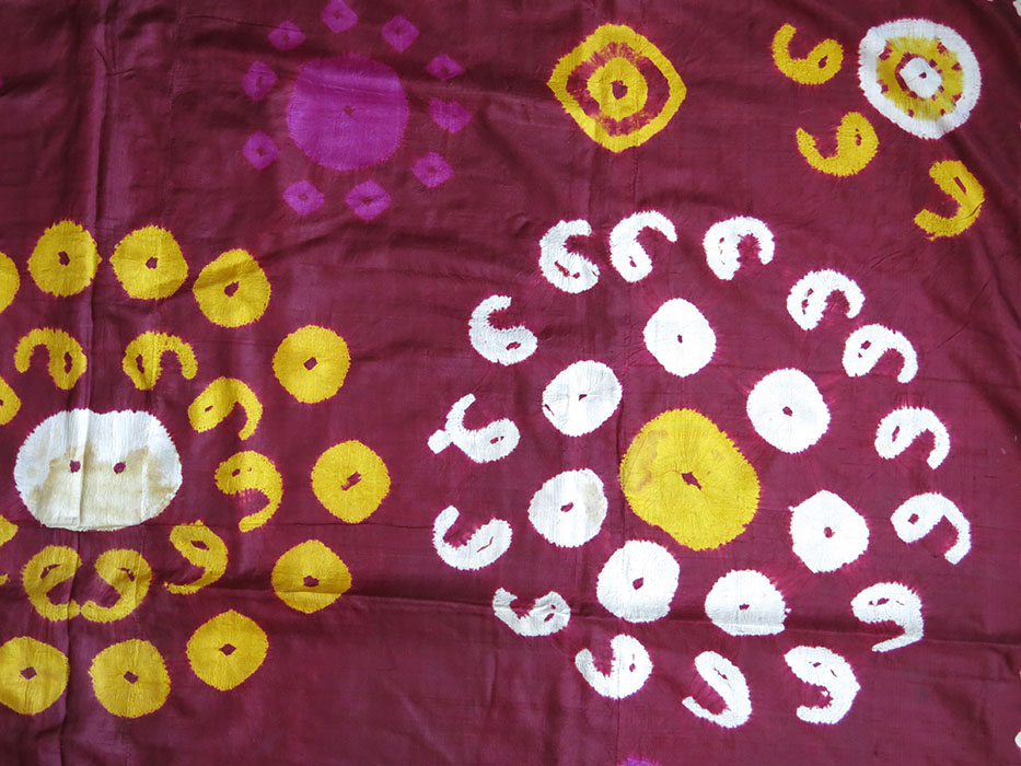 TASHKENT plangi hand loomed silk on silk Textile | TurkishFolkArt