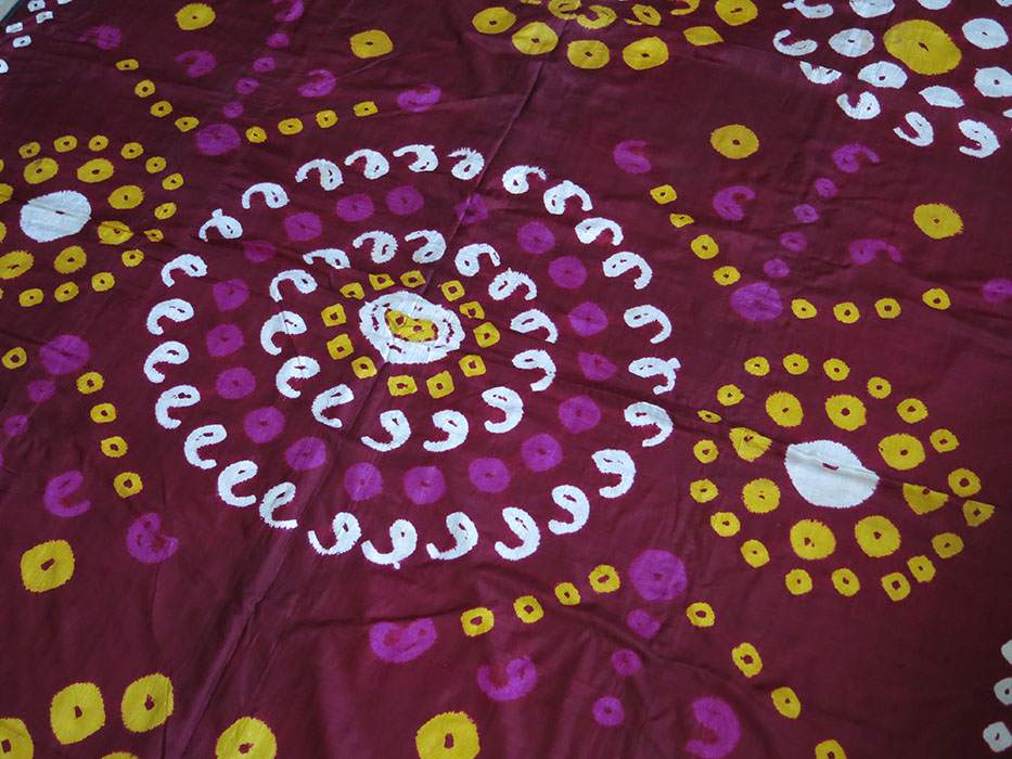 TASHKENT plangi hand loomed silk on silk Textile | TurkishFolkArt