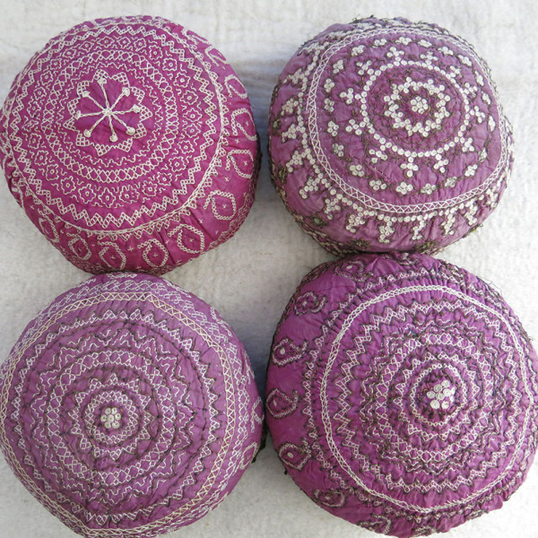 AZERBAIJAN BAKU Silk metallic embroidery group of hats