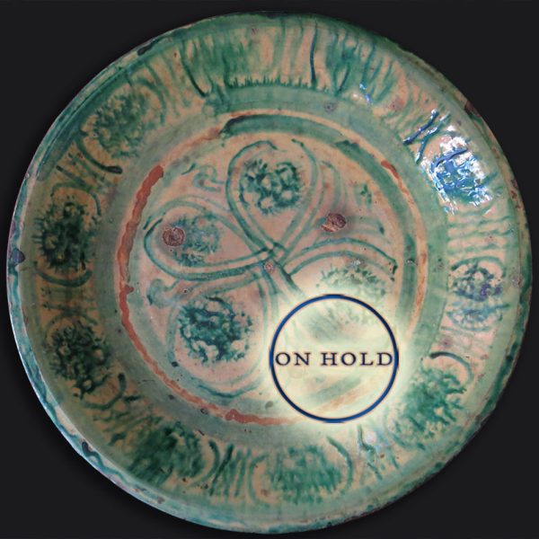 UZBEKISTAN, BOKHARA large glazed ceramic plate