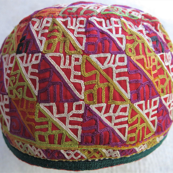 TURKMENISTAN - CHODOR ceremonial silk hat