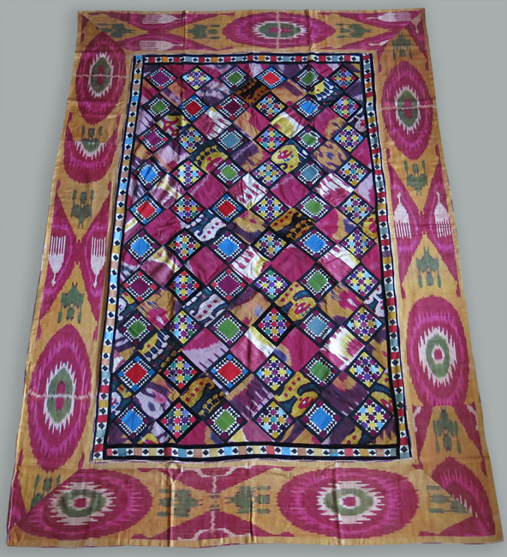 UZBEKISTAN SAMARKAND ethnic ceremonial patchwork bed cover