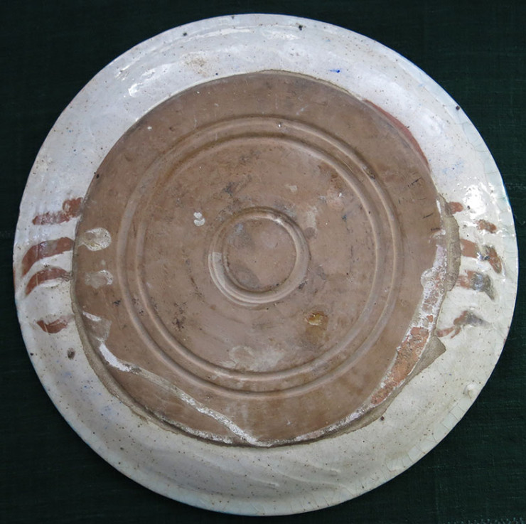 UZBEKISTAN FARGAN VALLEY RISHTAN Clay ceramic plate