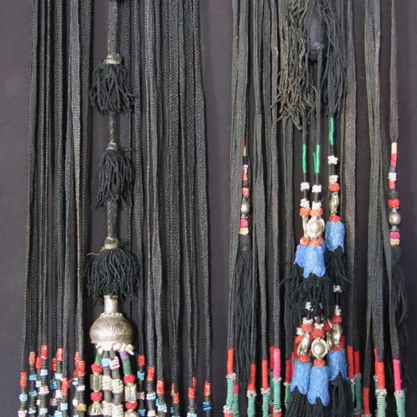 SURKHANDARYA silk and glass beaded combination pair of tassels