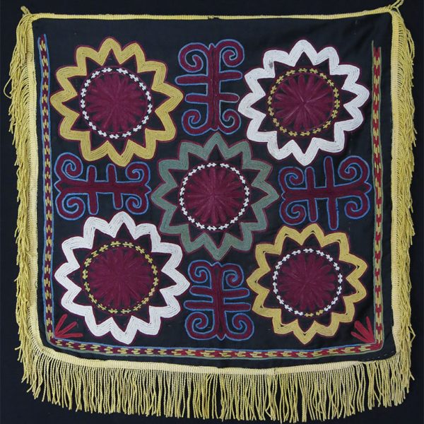 Central ASIA KUNGRAT - LAKAI Silk embroidery mirror cover