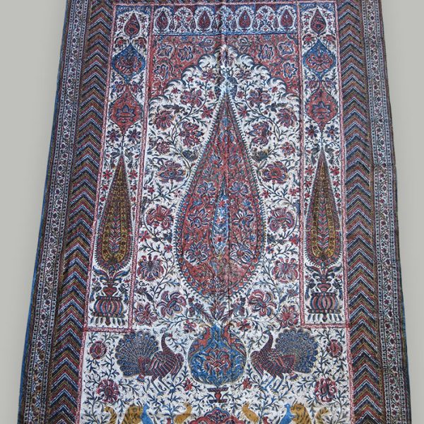 Persian Qalamkari Printed and Painted Cotton Textile / Door curtain