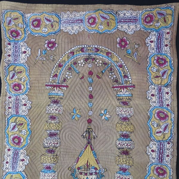 TOKAT hand block printed, painted and quilted prayer hanging